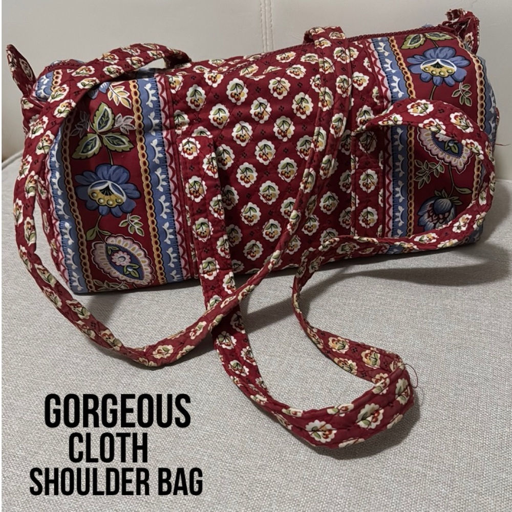 Gorgeous Cloth Shoulder Bag-Red & Blue Paisley Print-GUC